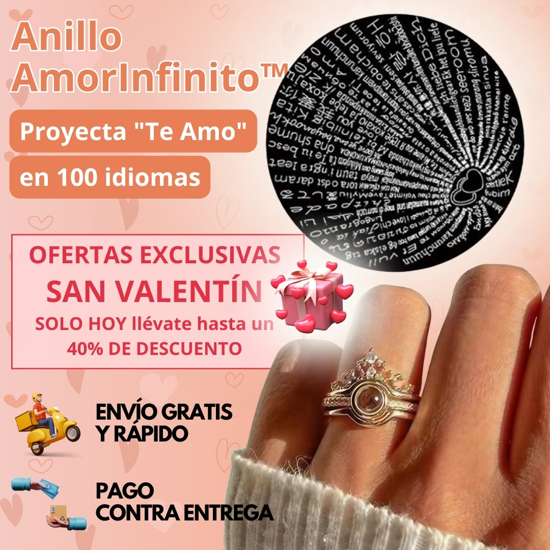 Anillo AmorInfinito™ – Proyecta "Te Amo" en 100 idiomas