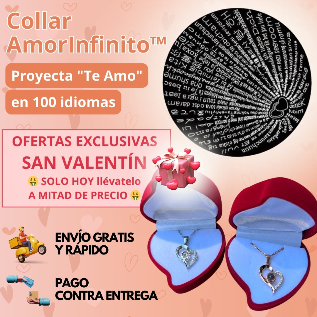 Collar AmorInfinito™ – Proyecta "Te Amo" en 100 idiomas