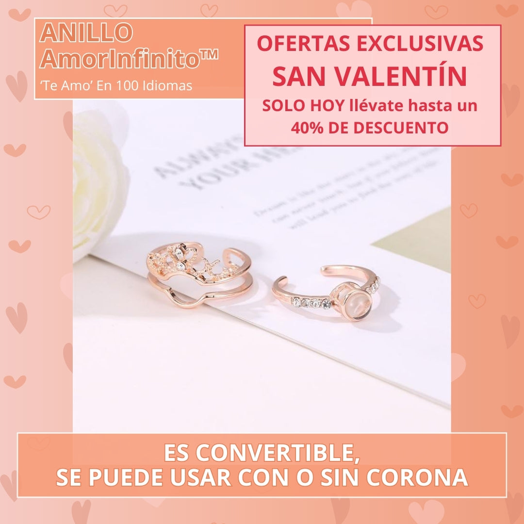 Anillo AmorInfinito™ – Proyecta "Te Amo" en 100 idiomas