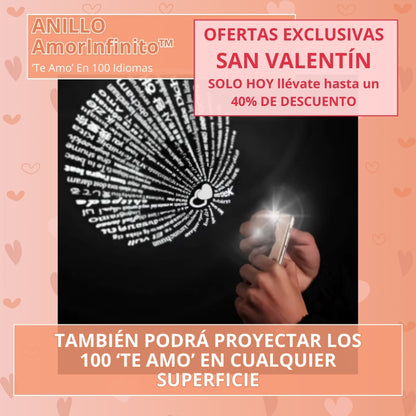 Anillo AmorInfinito™ – Proyecta "Te Amo" en 100 idiomas